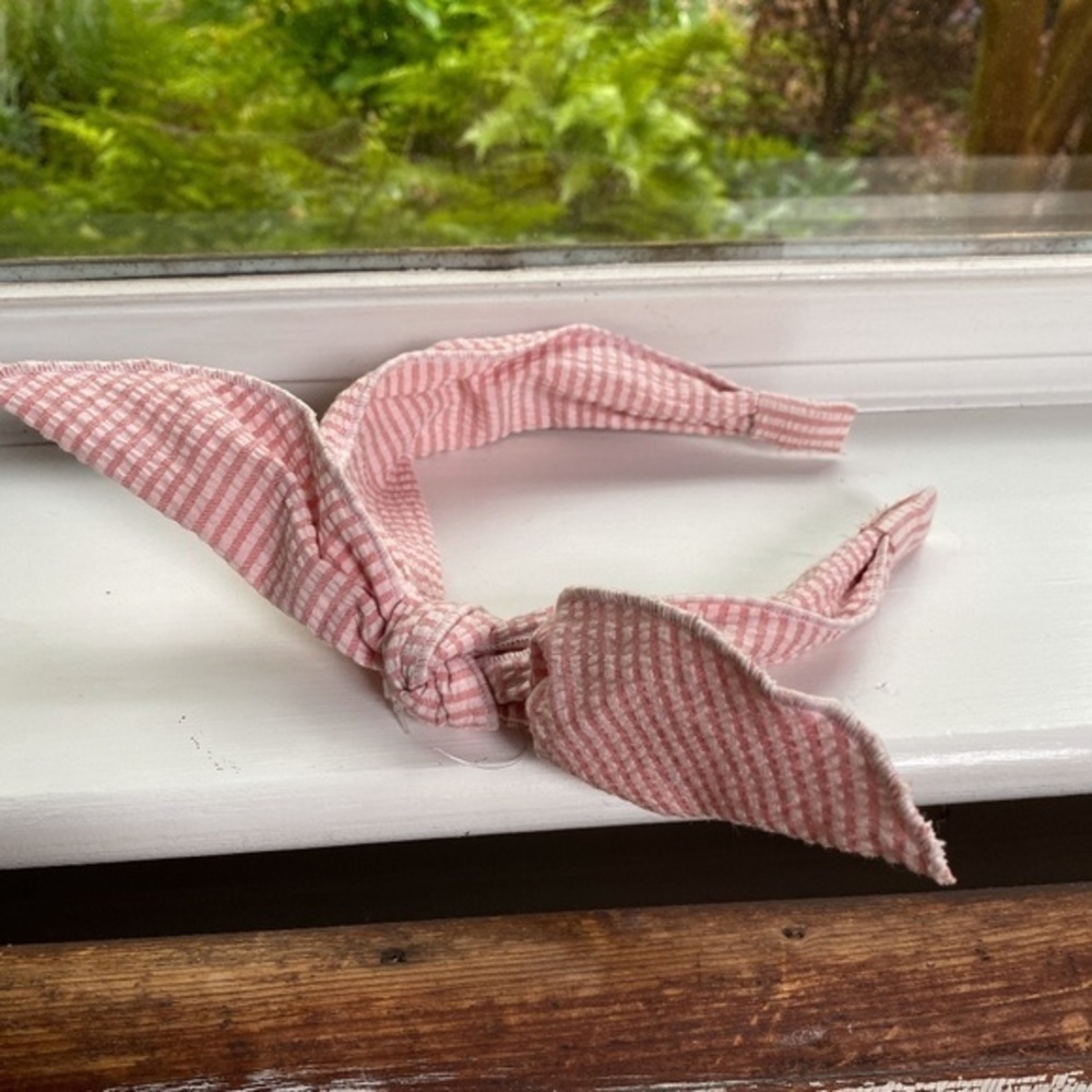 Anthropologie Pink Seersucker Headband - Picture 2 of 5